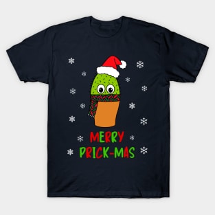 Merry Prick Mas - Cute Cactus With Christmas Scarf T-Shirt